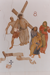 863660 Afbeelding van paneel 8 van de kruiswegstatie naar ontwerp van beeldend kunstenaar Charles Eyck (1897-1983), in ...